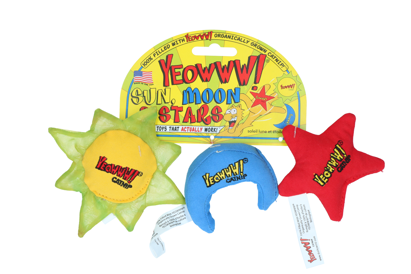 Catnip filled Sun Moon and Stars cat toy