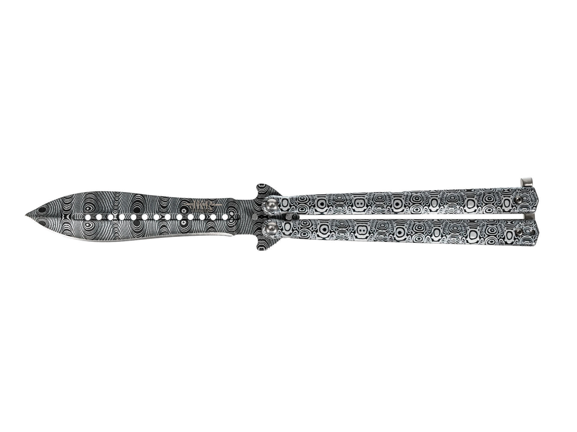 JKR644 Damascus butterfly knife