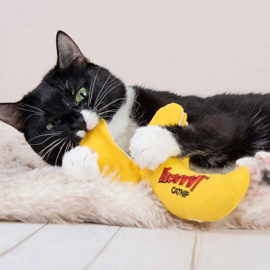 Chicata peeled banana with catnip cat toy