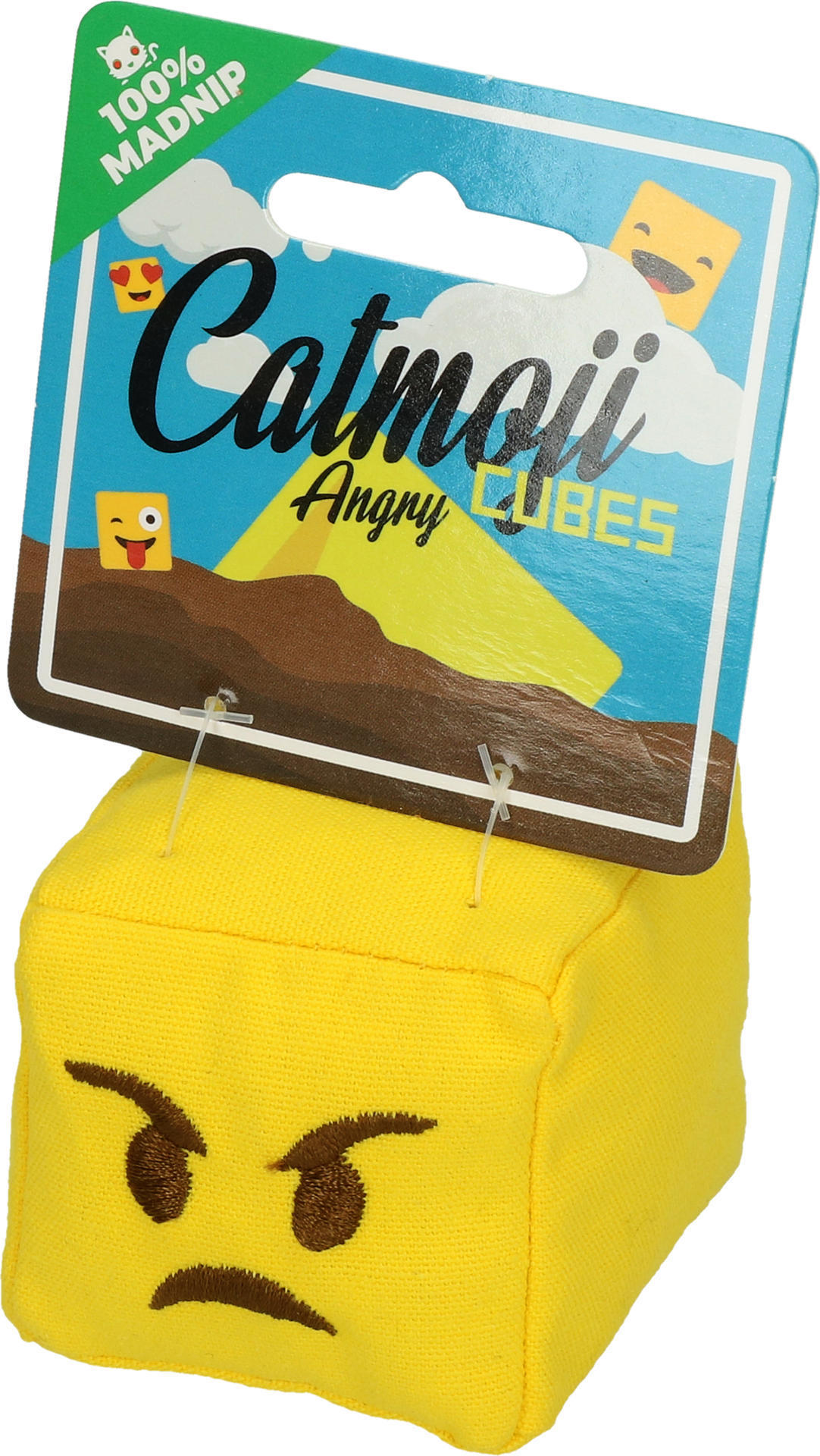 Emoji Cat Cube Angry cat toy with cat root