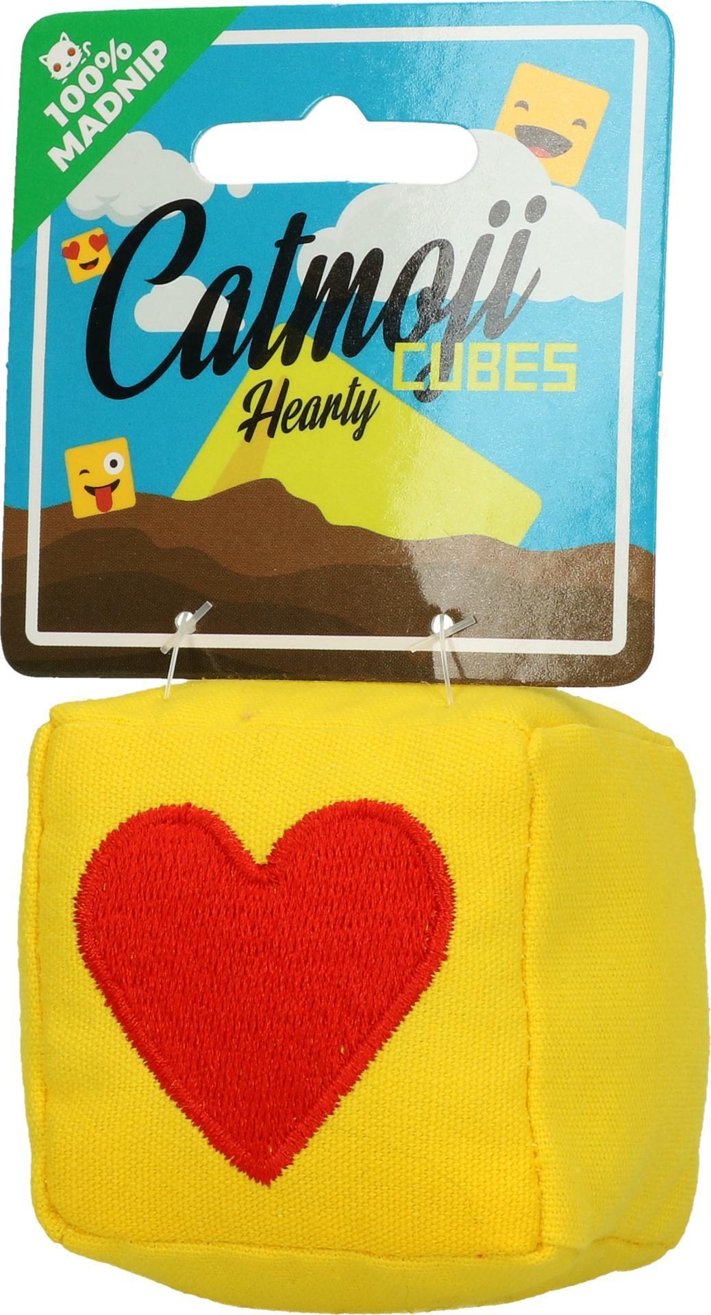 Emoji Cat Cube Hearty cat toy with plush cat root