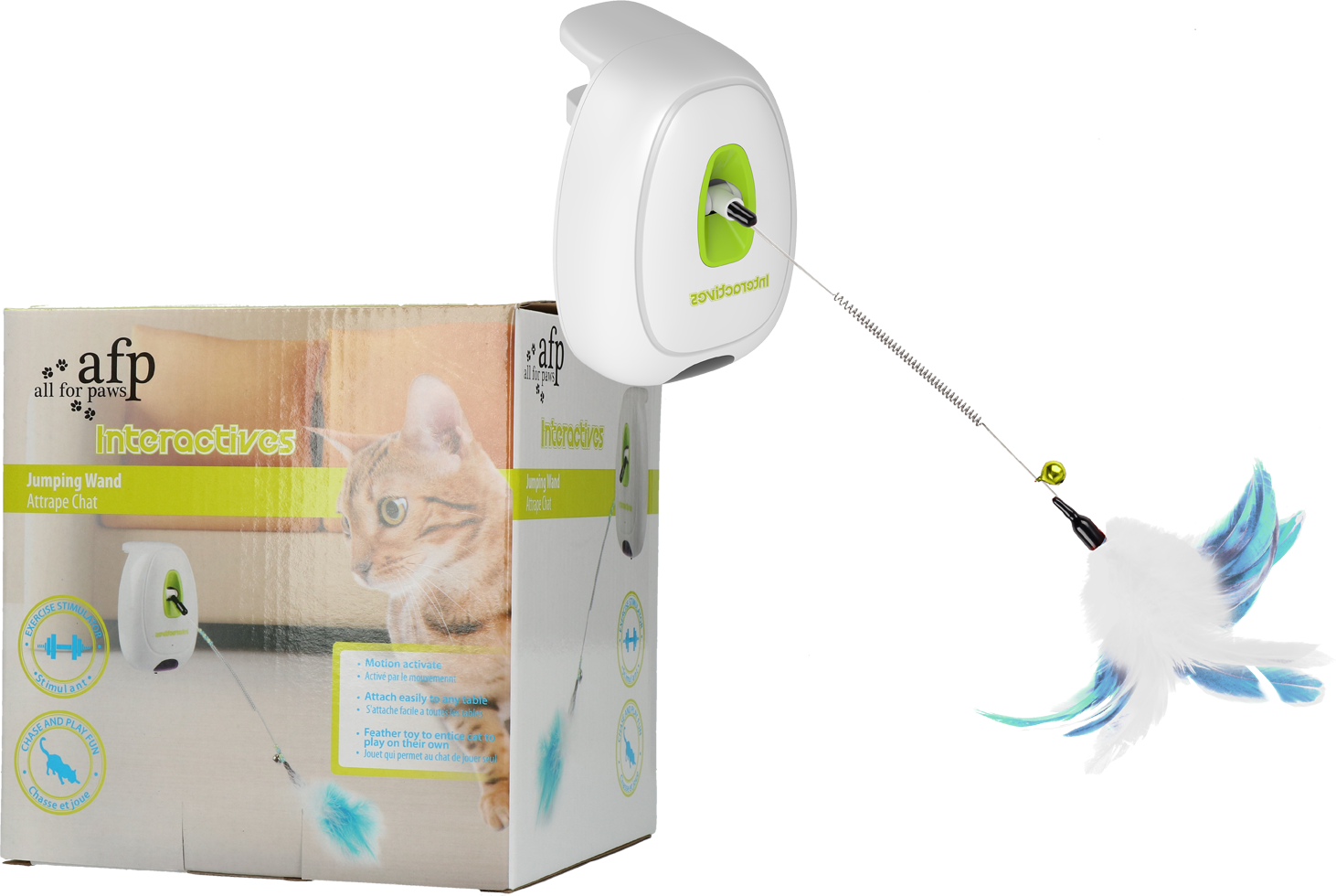 Interactive jumping stick cat game