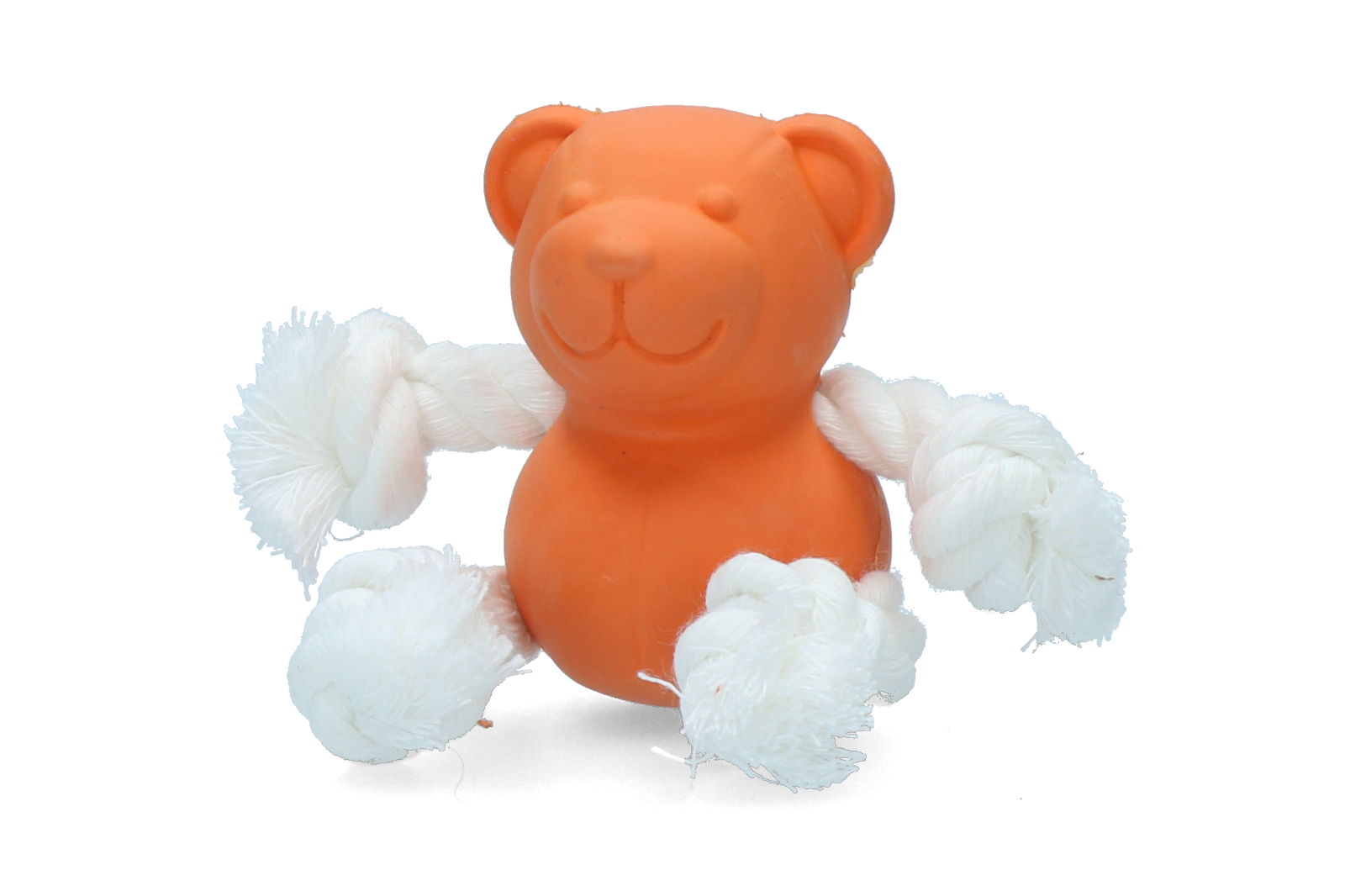 Ursa Minor bear with rope orange dog toy