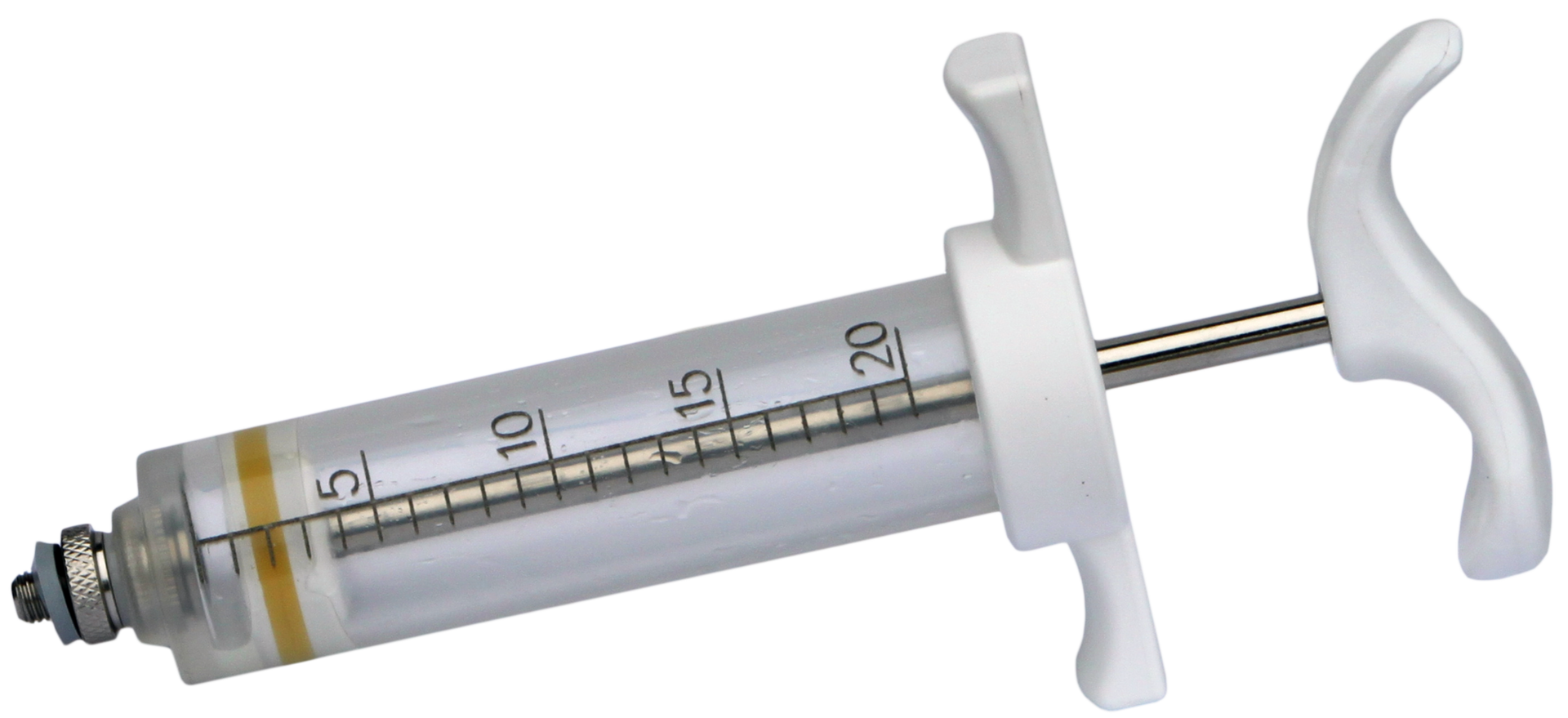 20 ml threaded nylon, bovine syringe, injection