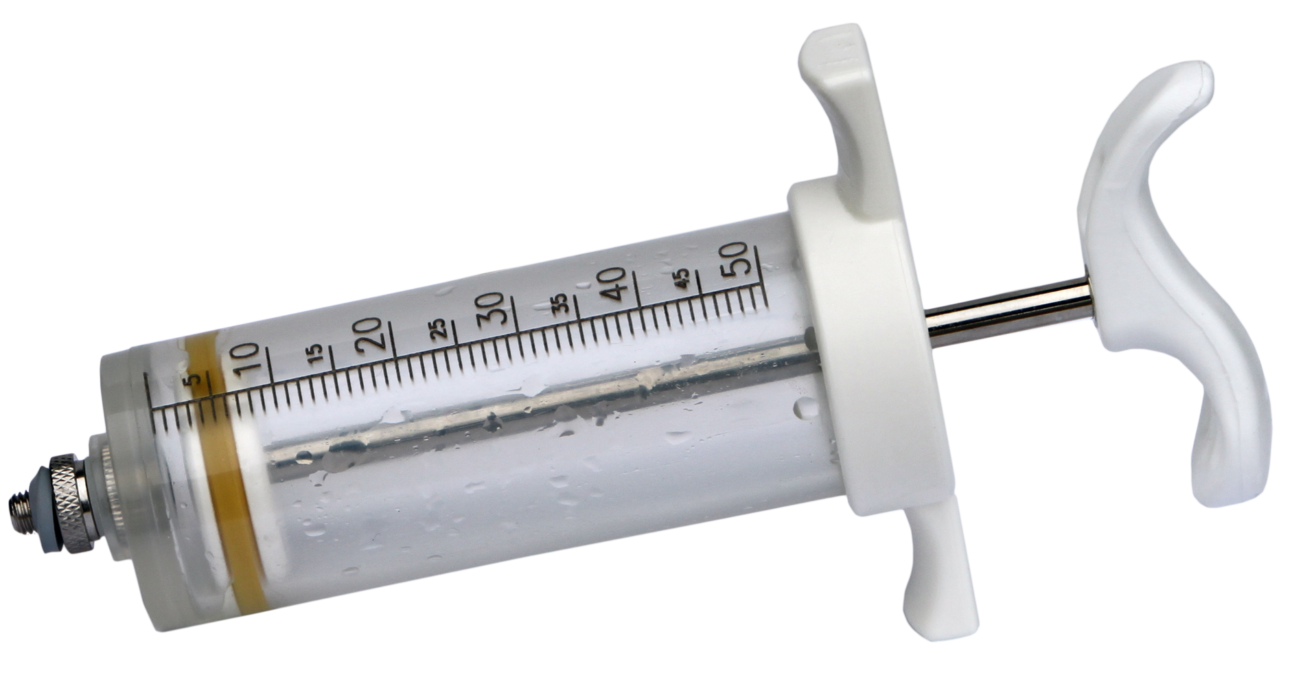 Nylon 50ml threaded bovine syringe, injection