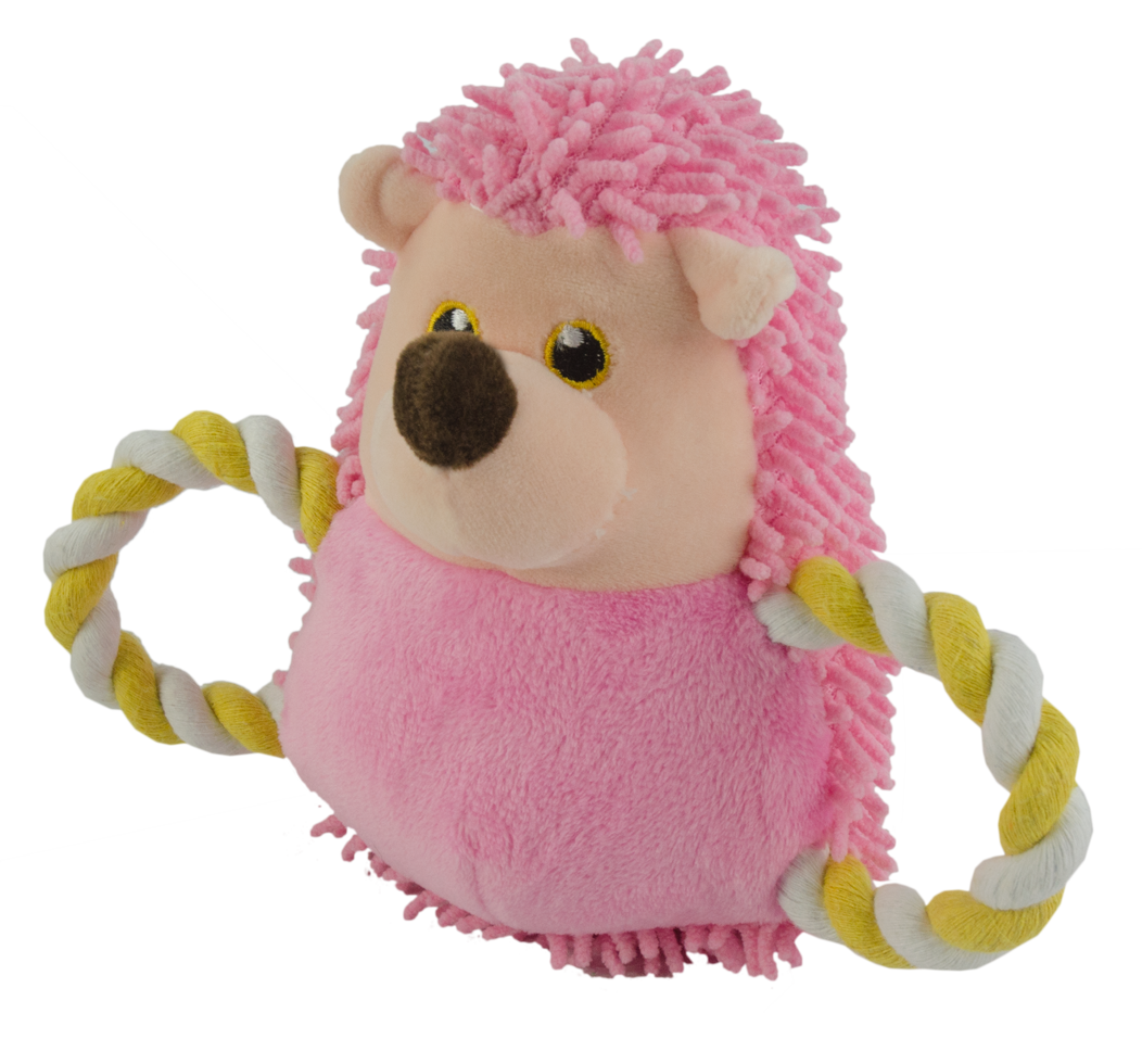 Plush pink piggy dog toy