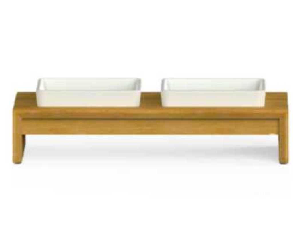 Raised double feeding bowl