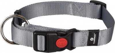 Dog collar ziggi grey 2x45 to 65 cm basic collar
