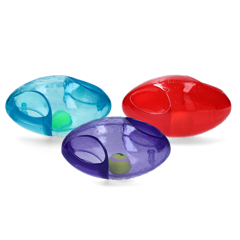 Jumbler ball toy with beeper inside big X assorted colours dog toy