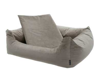 Velour light grey dog bed L