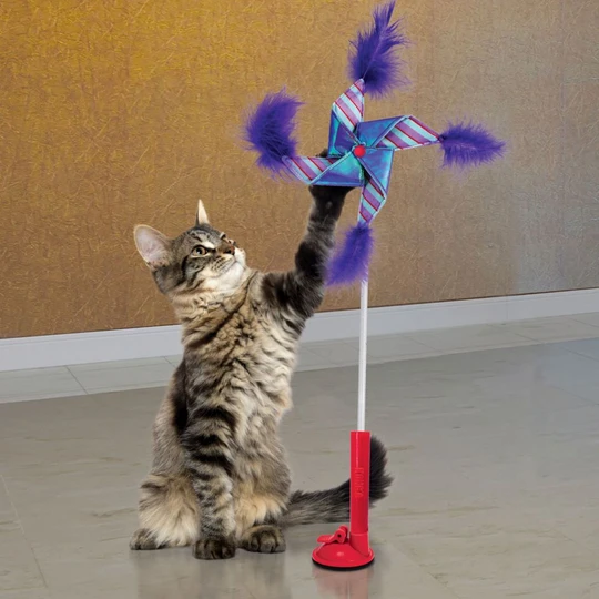 Attachable rotating toy cat toy