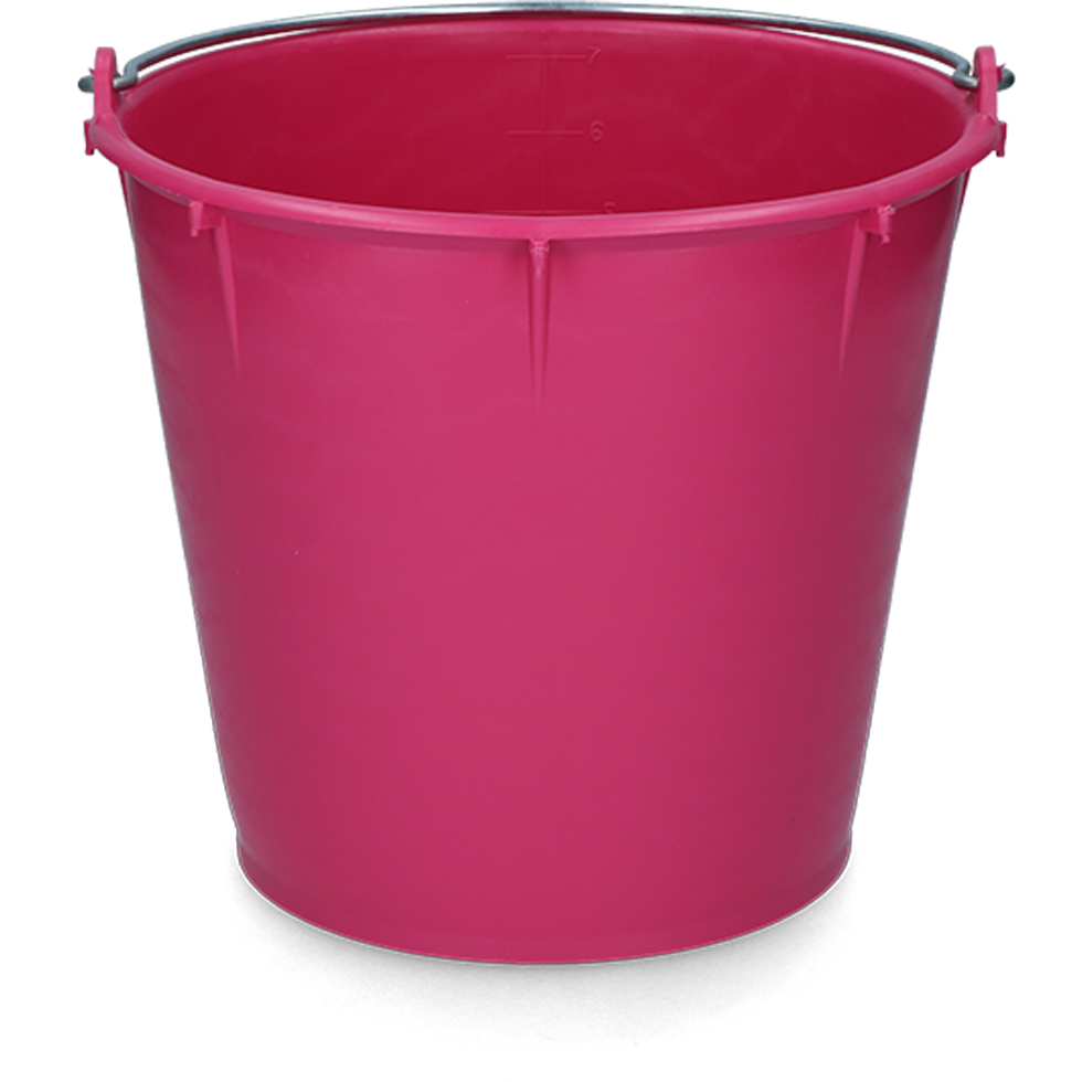 Bucket 7 l with handle, pink
