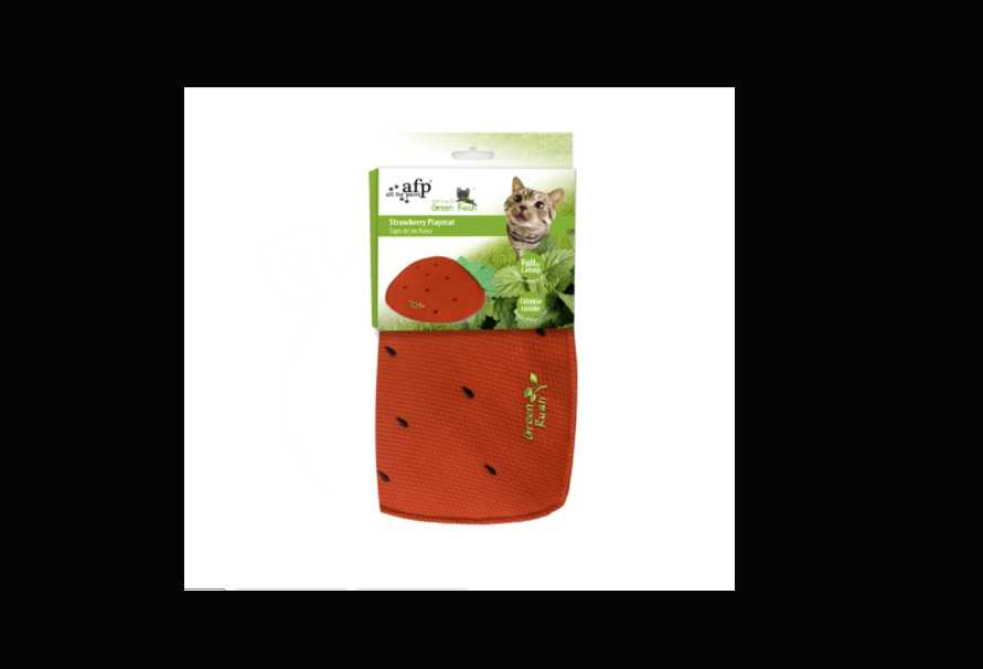 Green Rush strawberry play mat for cats