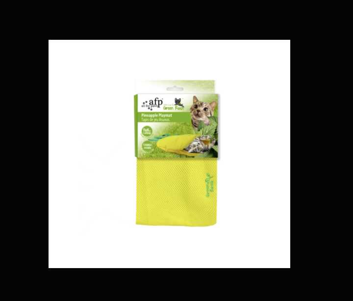 Green Rush pineapple play mat for cats
