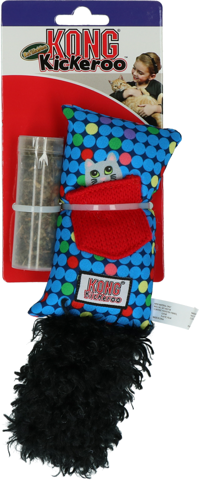 Kickeroo cat ball refillable pocket plush cat toy