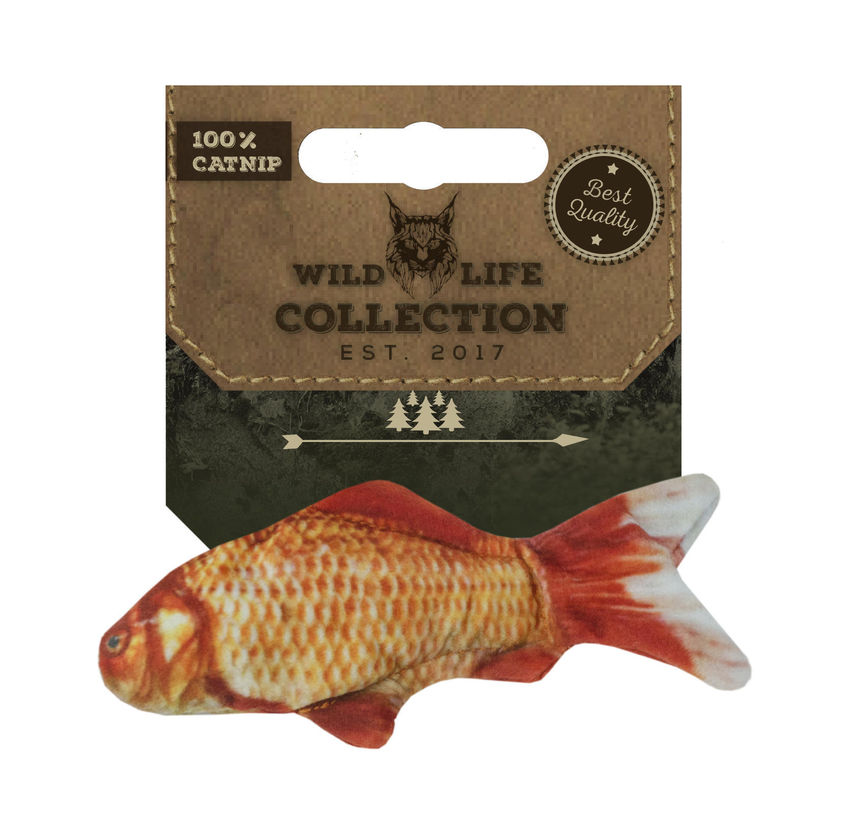 Goldfish stuffed with catnip cat toy