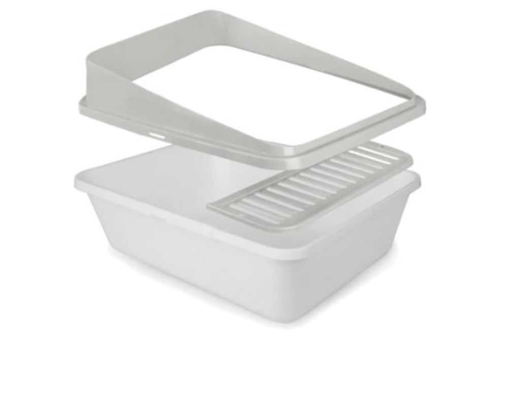 High back cat litter box