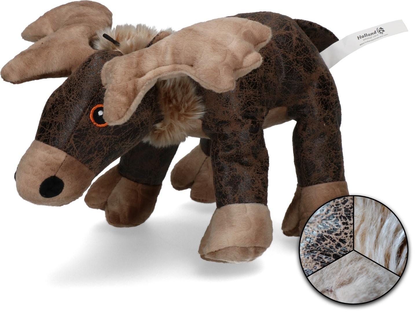 dark brown moose soft dog toy