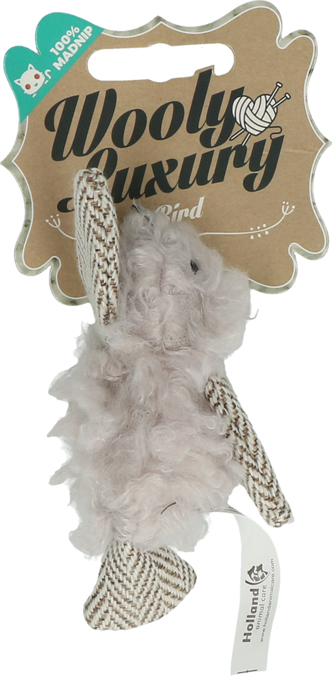Woolly luxury bird grey cat toy