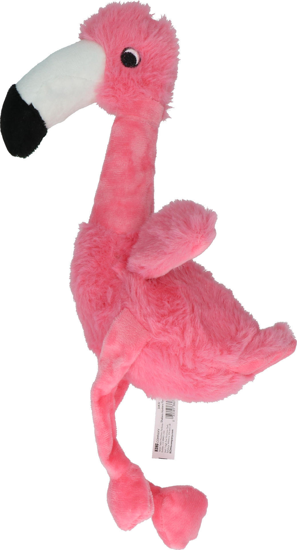 Beeping flamingo small plush dog toy