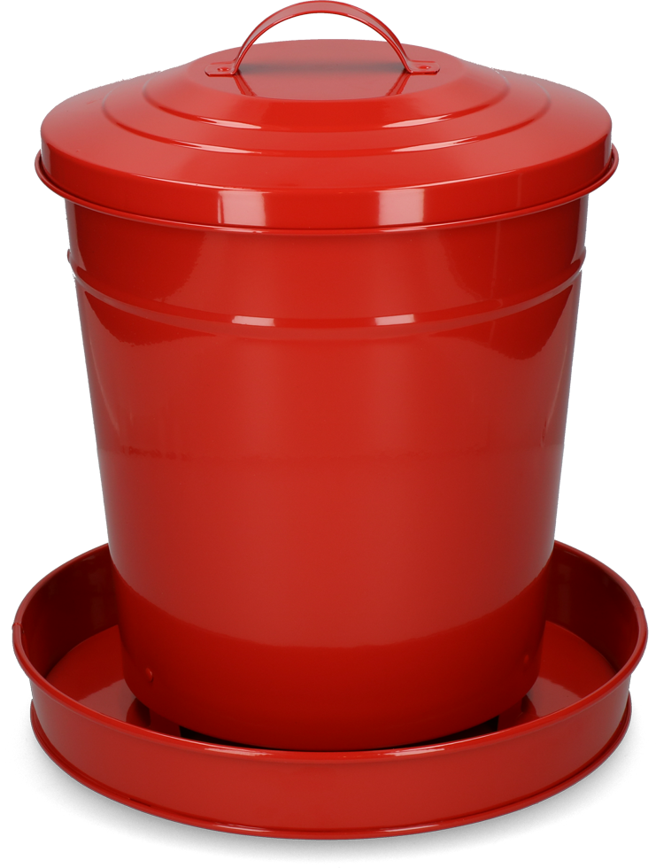 Poultry feeder metal 6 kg red