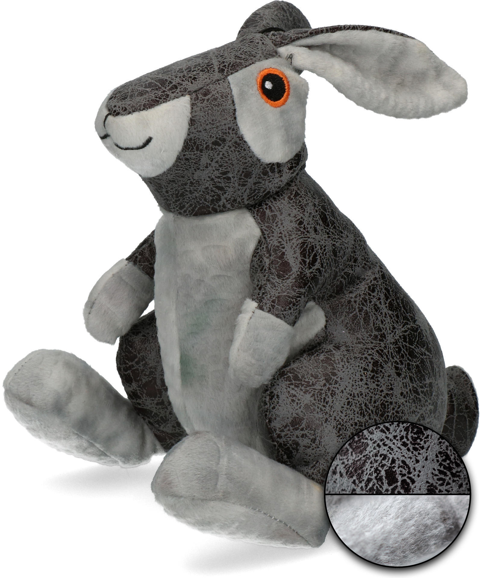 grey rabbit soft dog toy