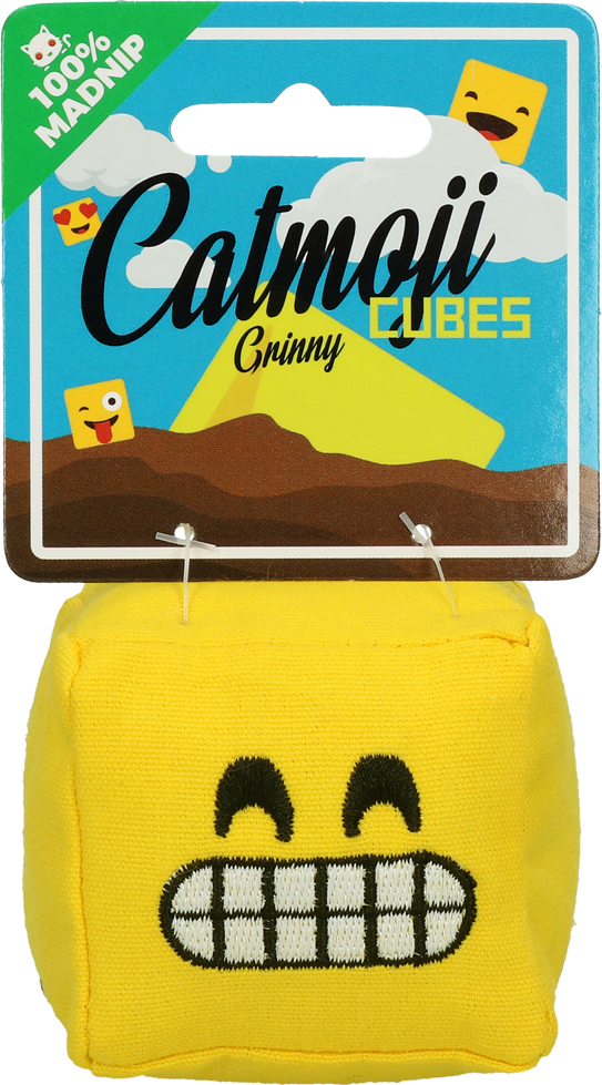 Emoji Cat Cube Grinny with cat root plush cat toy