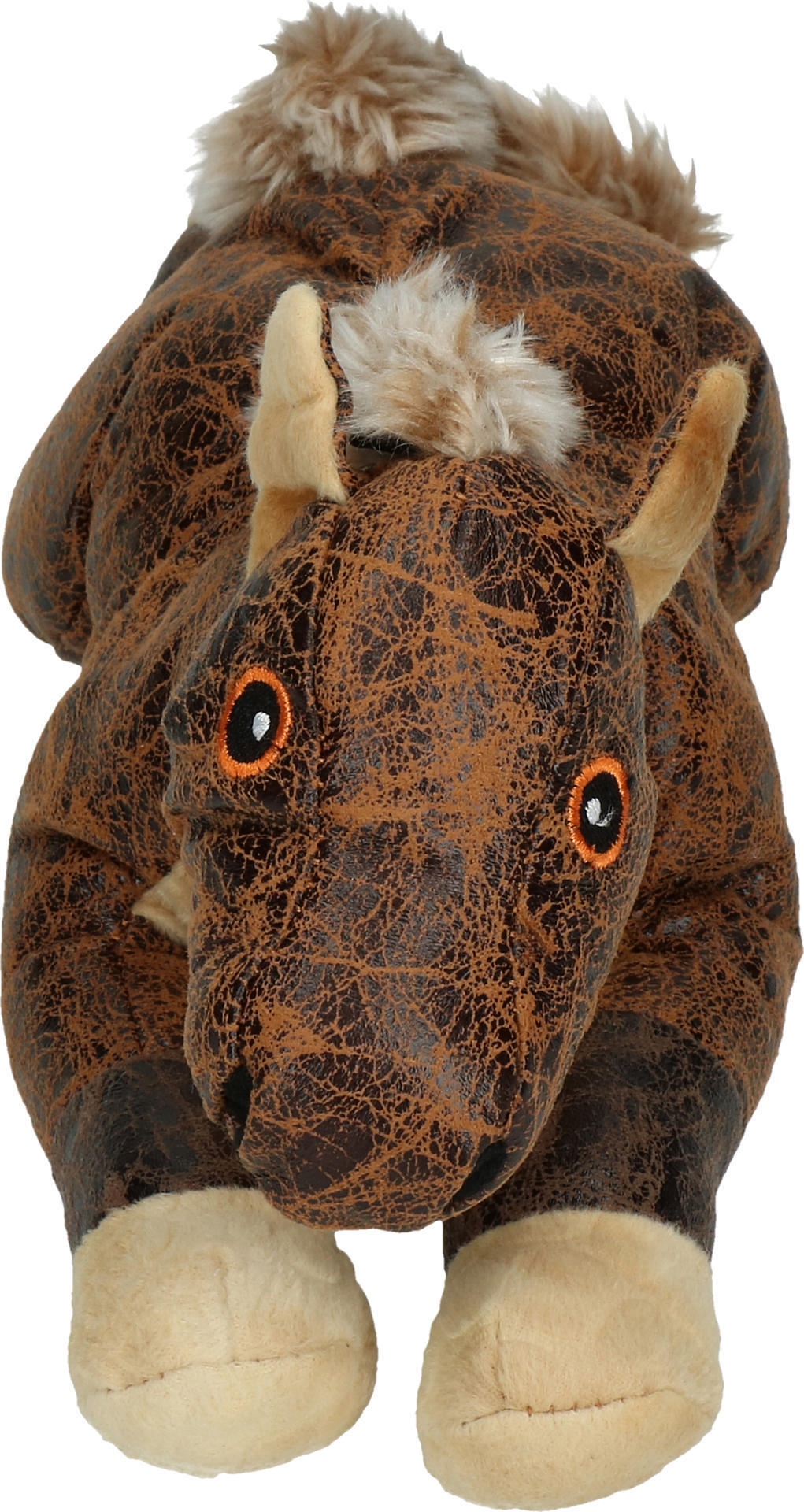Soft material brown horse with beeper dog toy