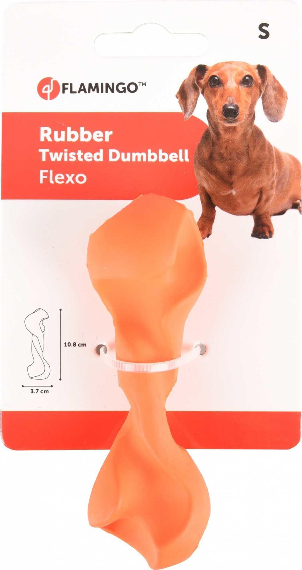 rubber dog toy with dumbbell shape 10 cm
