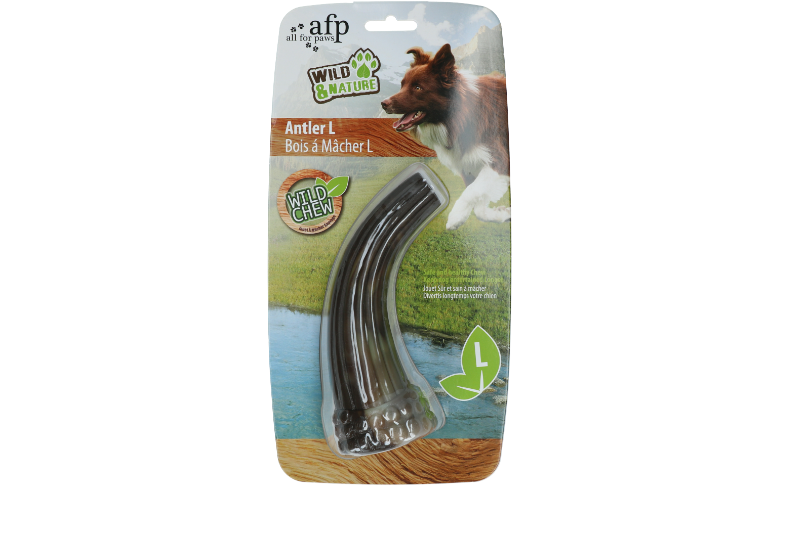 Wild Nature antler shaped reward wall fillable L dog toy