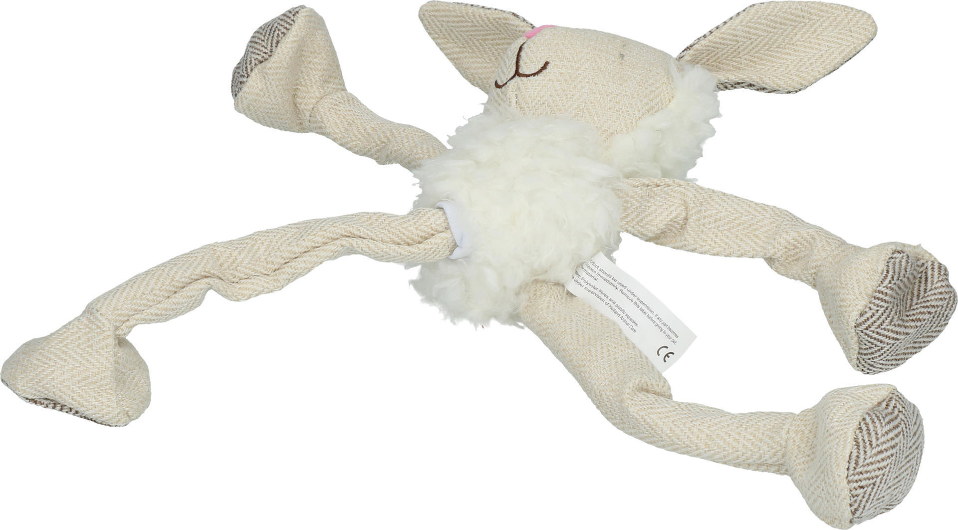Fluffy white bunny dog toy plush