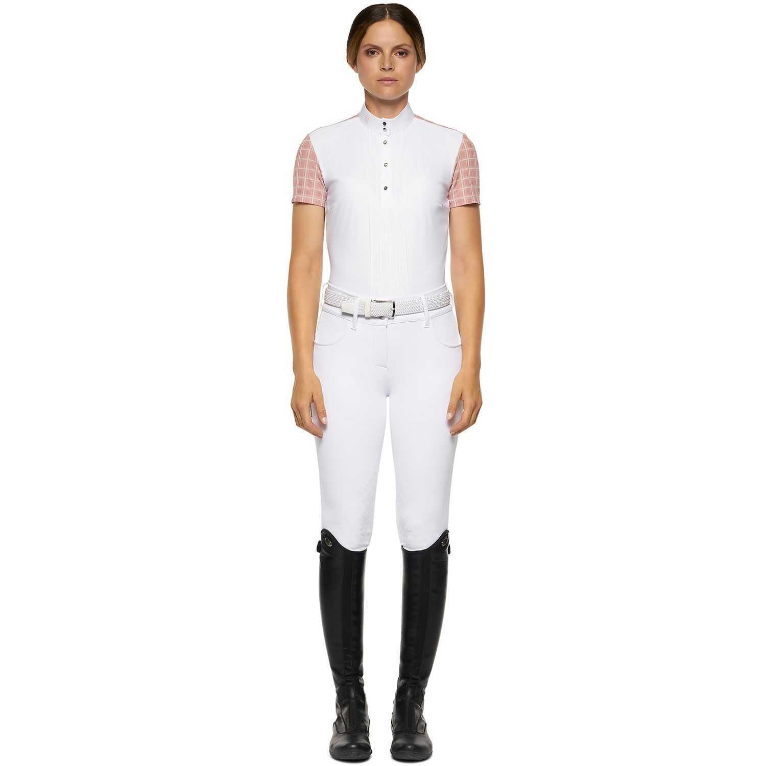 Woman  rider competition shirt pleated in front
