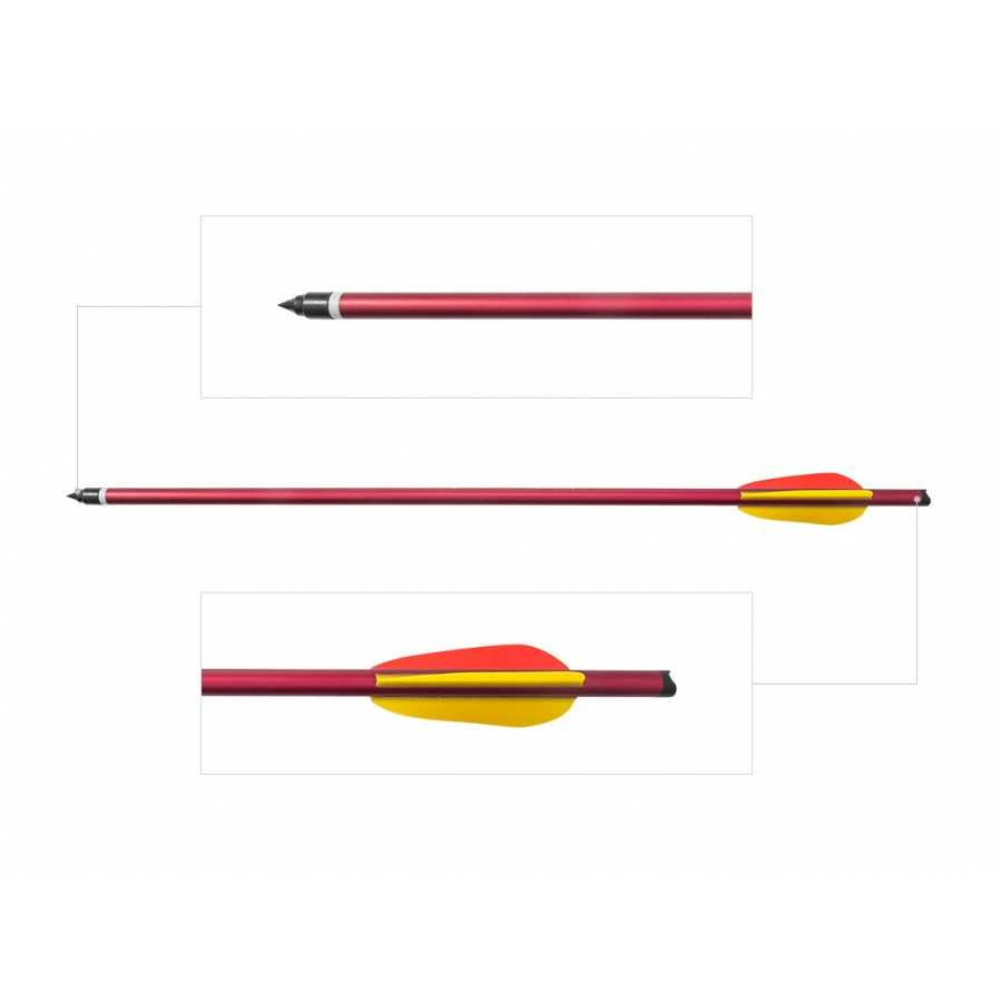 Aluminum arrow 16in 5 pcs red.