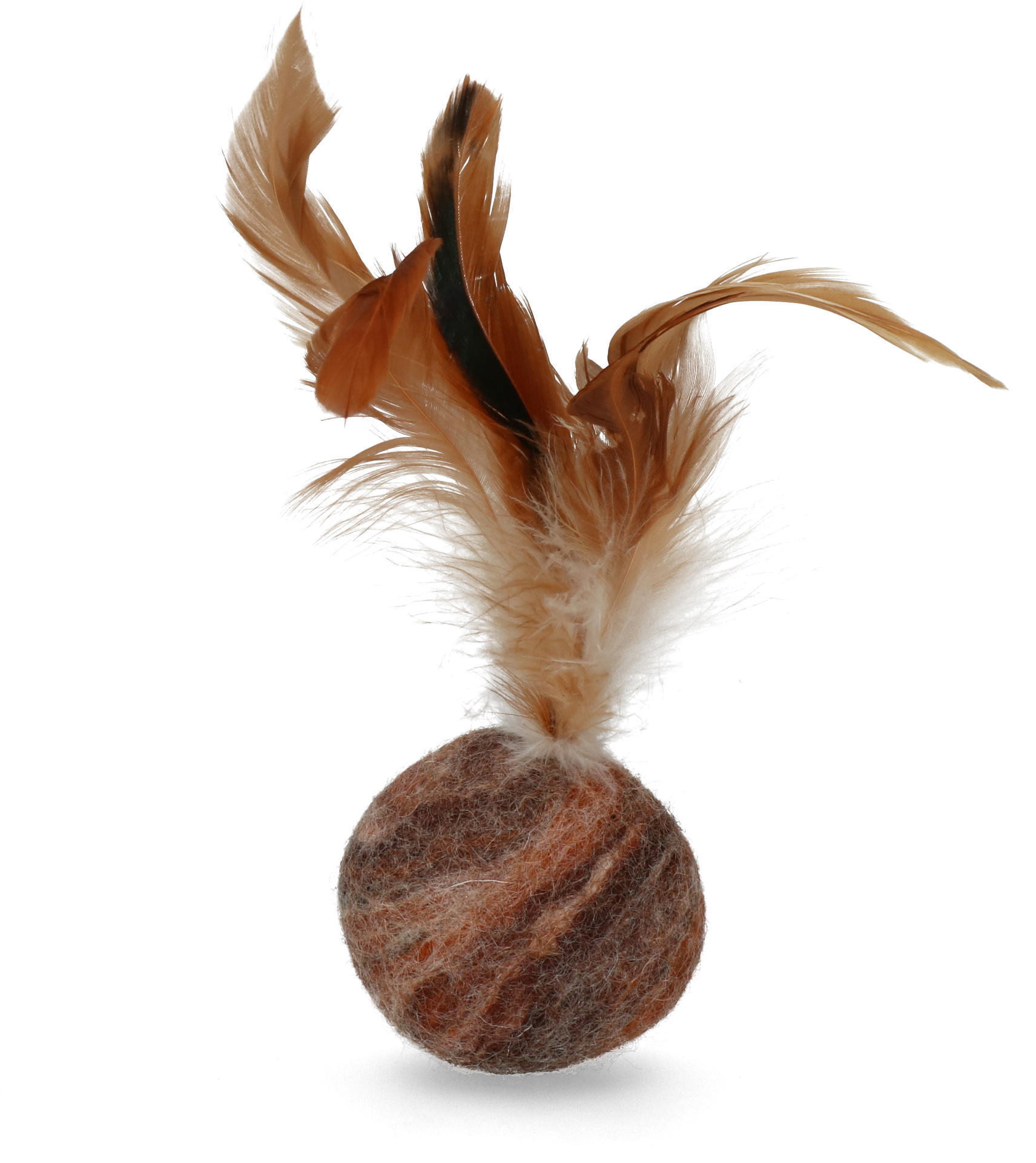 Woolly luxury feathered dream ball brown cat toy