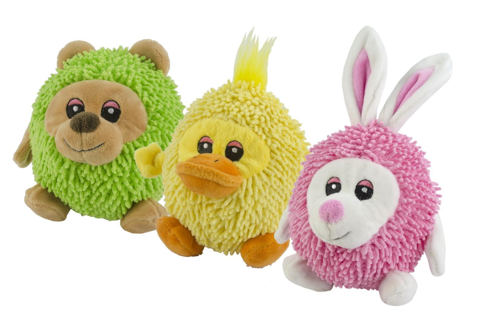 Bear with beeper plush dog toy