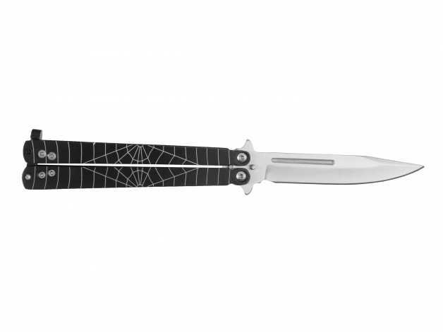 JKR343 butterfly knife with spider pattern