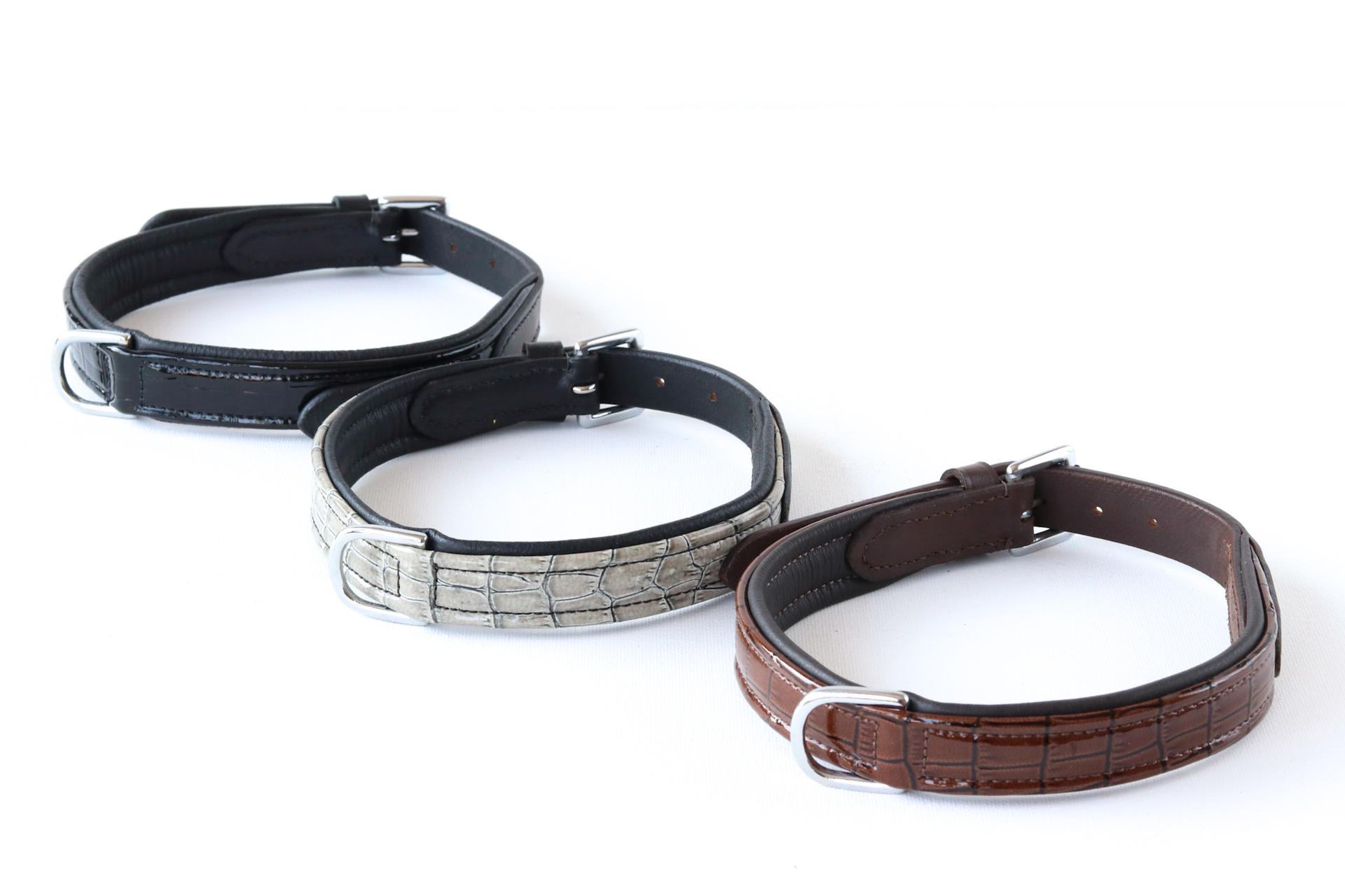 053 dog collar animal pattern leather brown 60 cm special
