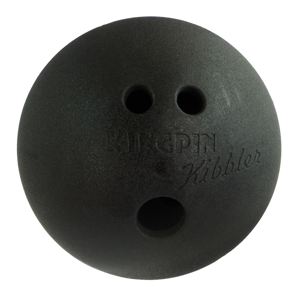 Kingpin Kibbler ball with reward wall black 15cm dog toy