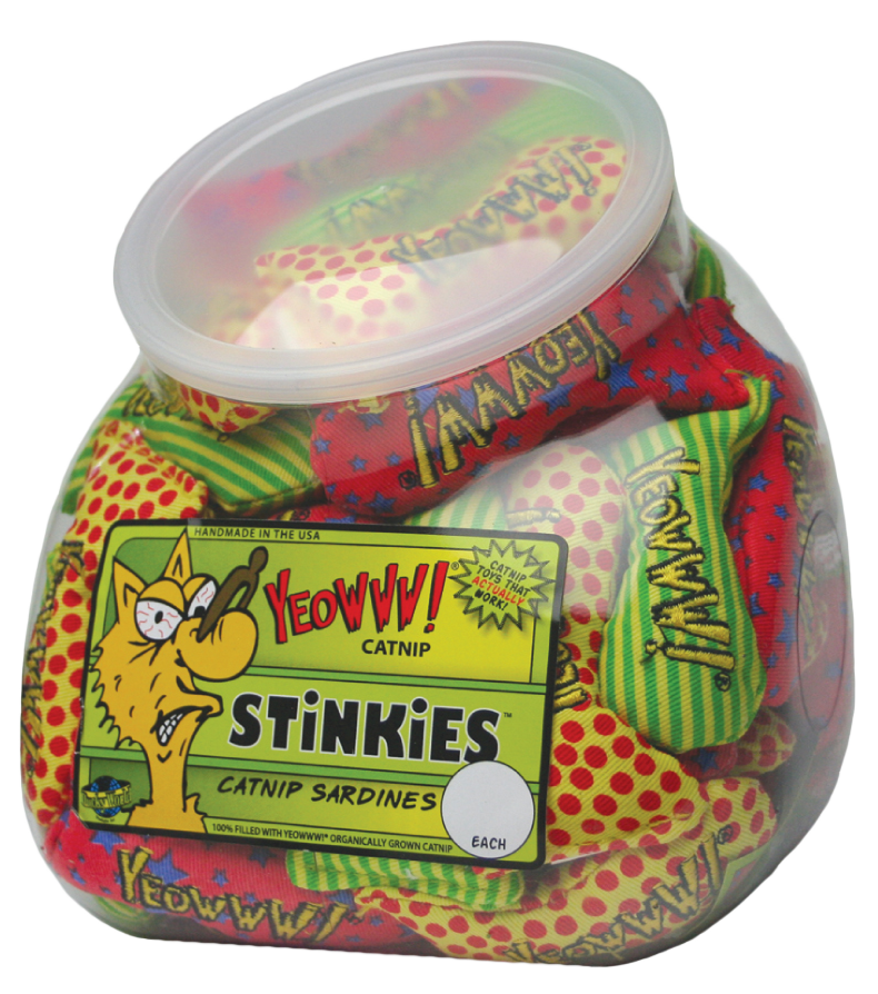 Steakies Fishbowl (51 pieces with coloured fish stuffed with catnip) cat toy