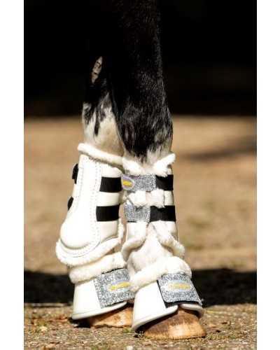 228A Show-time Gold Rush Glitter Training Splint Boots Small Size Burgundy Red 3XS Horse Foot Protection Splint Boots