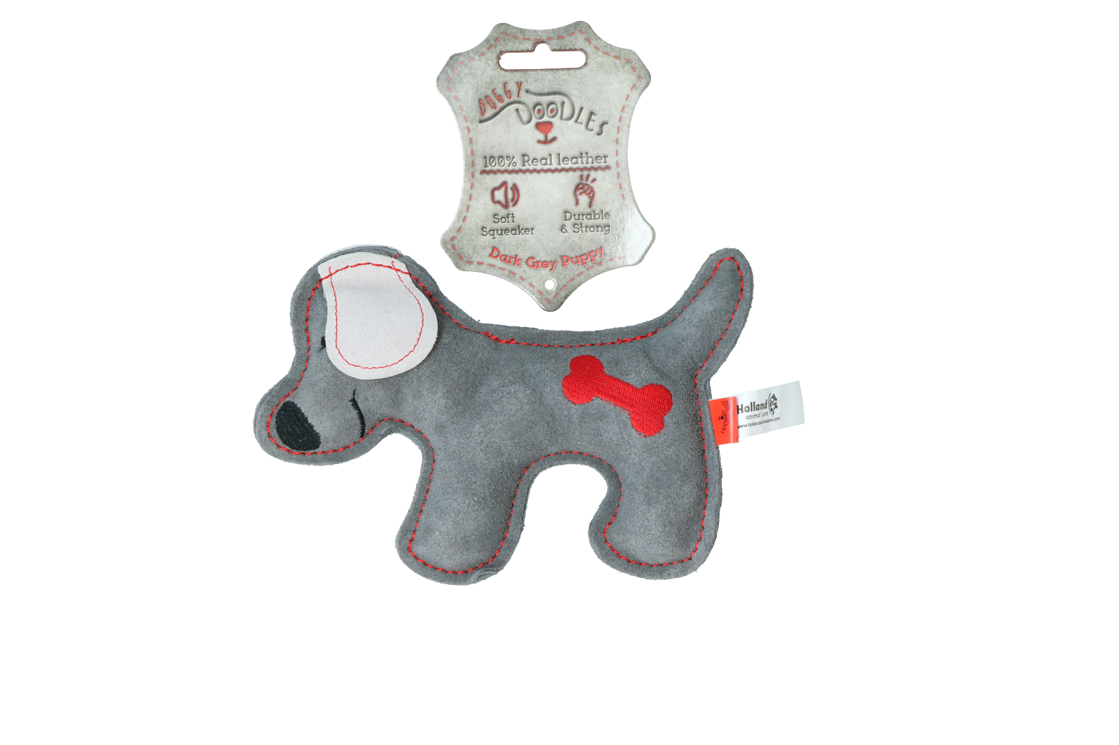 Doggy Doodles puppy dog dark grey plush dog toy