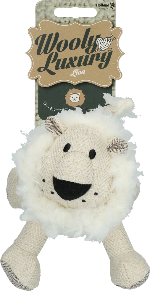 White lion plush dog toy