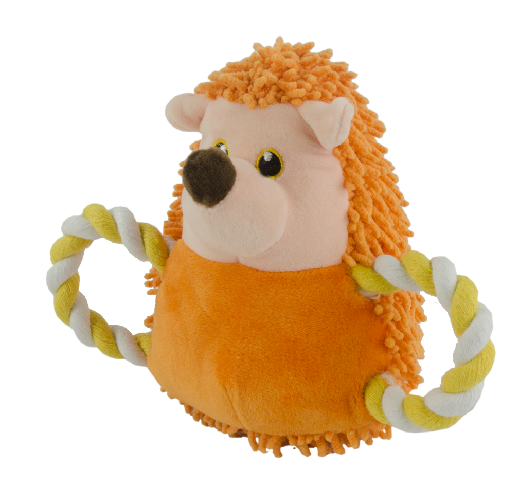 Hedgehog orange plush dog toy