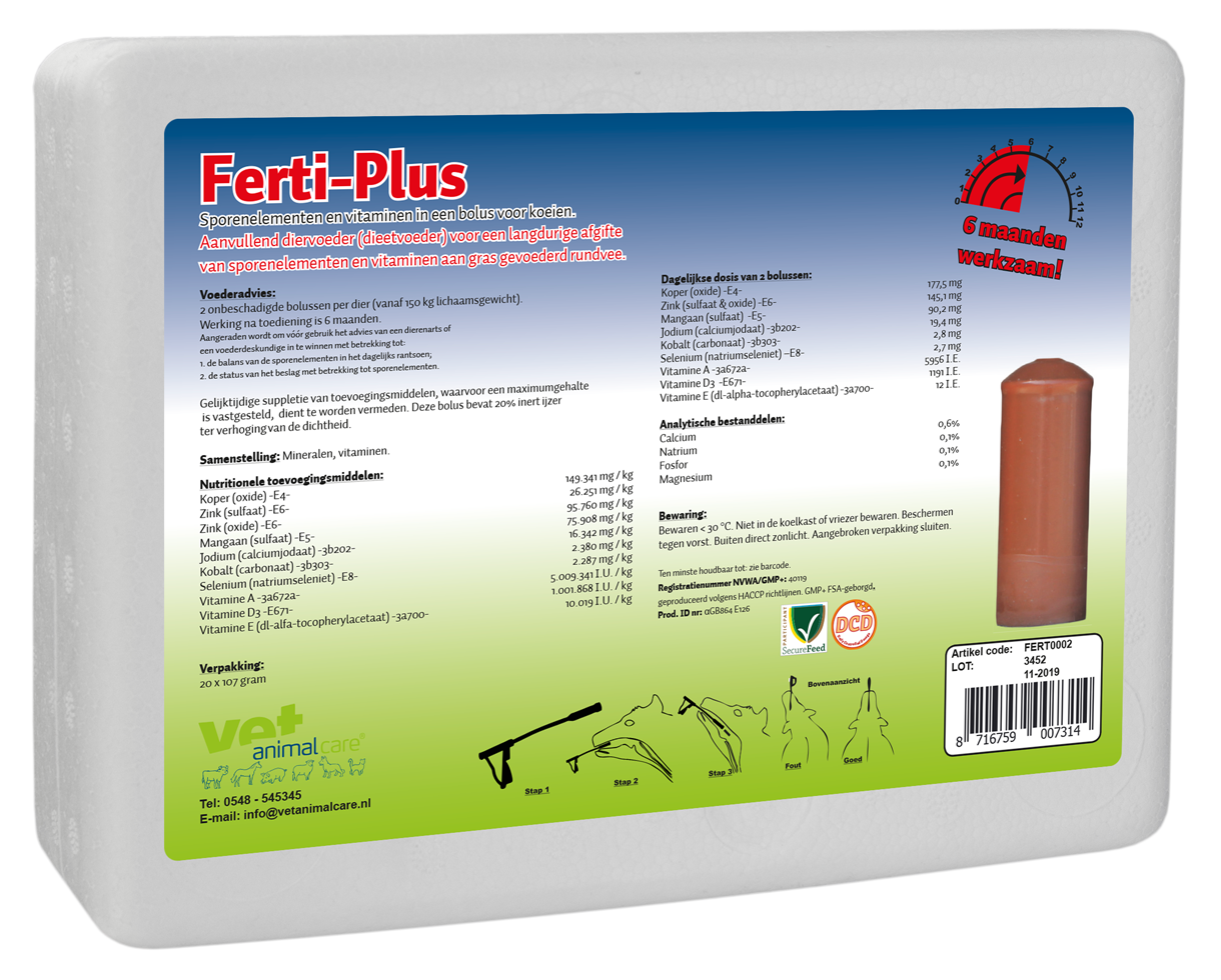 Ferti Plus bolus Mineral mixture for dairy cattle