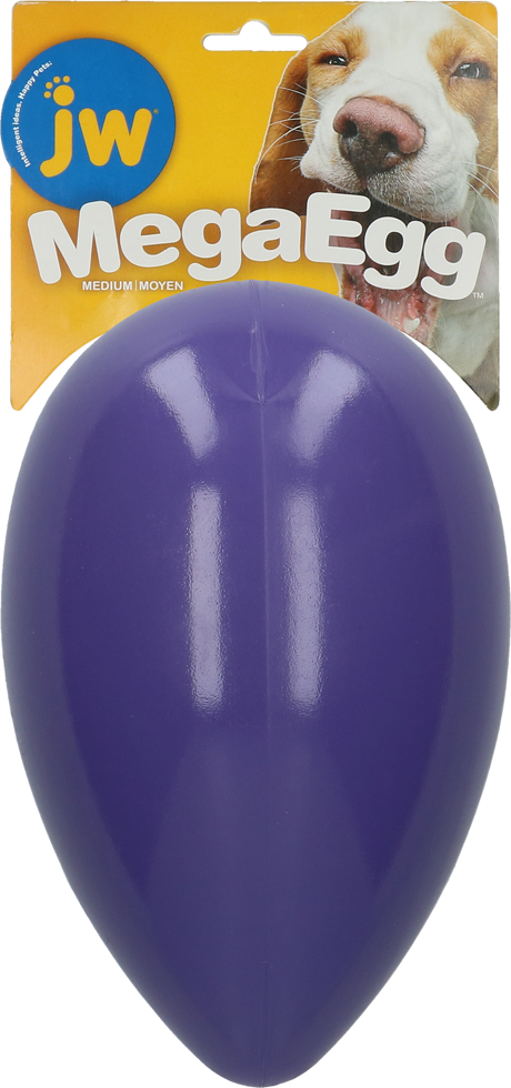 egg shaped toy medium purple dog toy