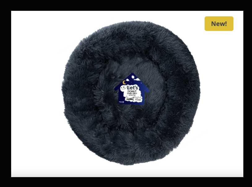 Plush dog bed 100cm dark grey