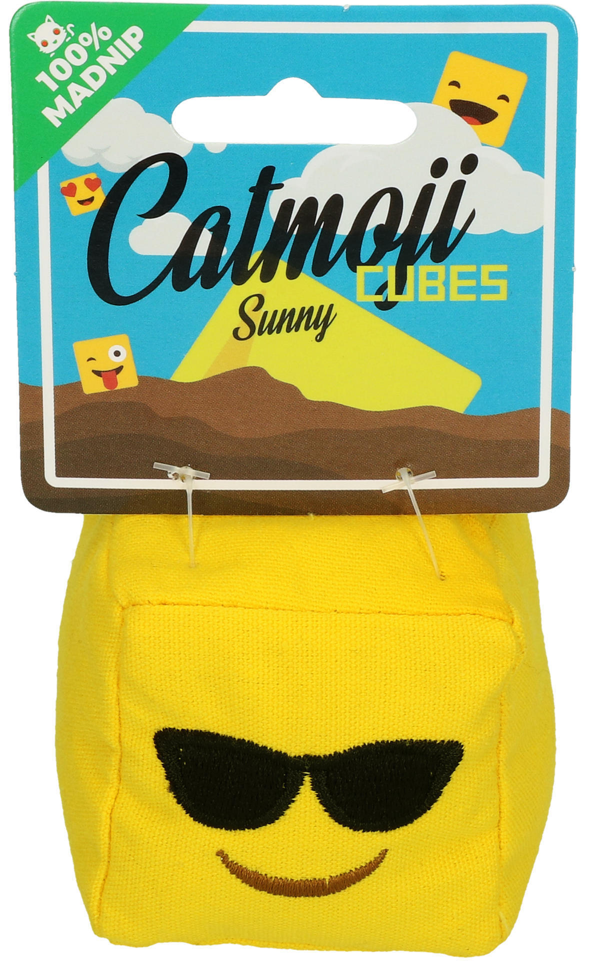 Emoji Cat Cube Sunny with cat root plush cat toy