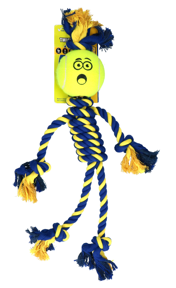 Giant rasta rope toy with 10 cm tennis ball dog toy