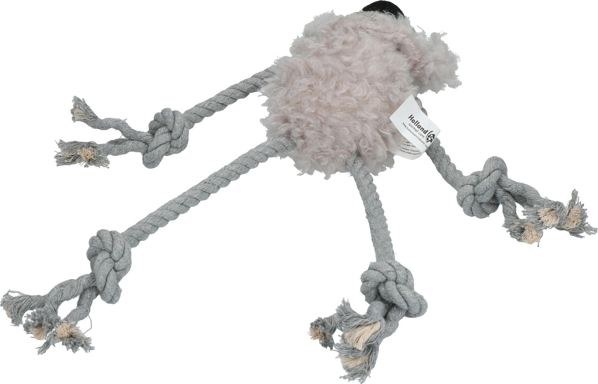 Lion with rope grey plush dog toy