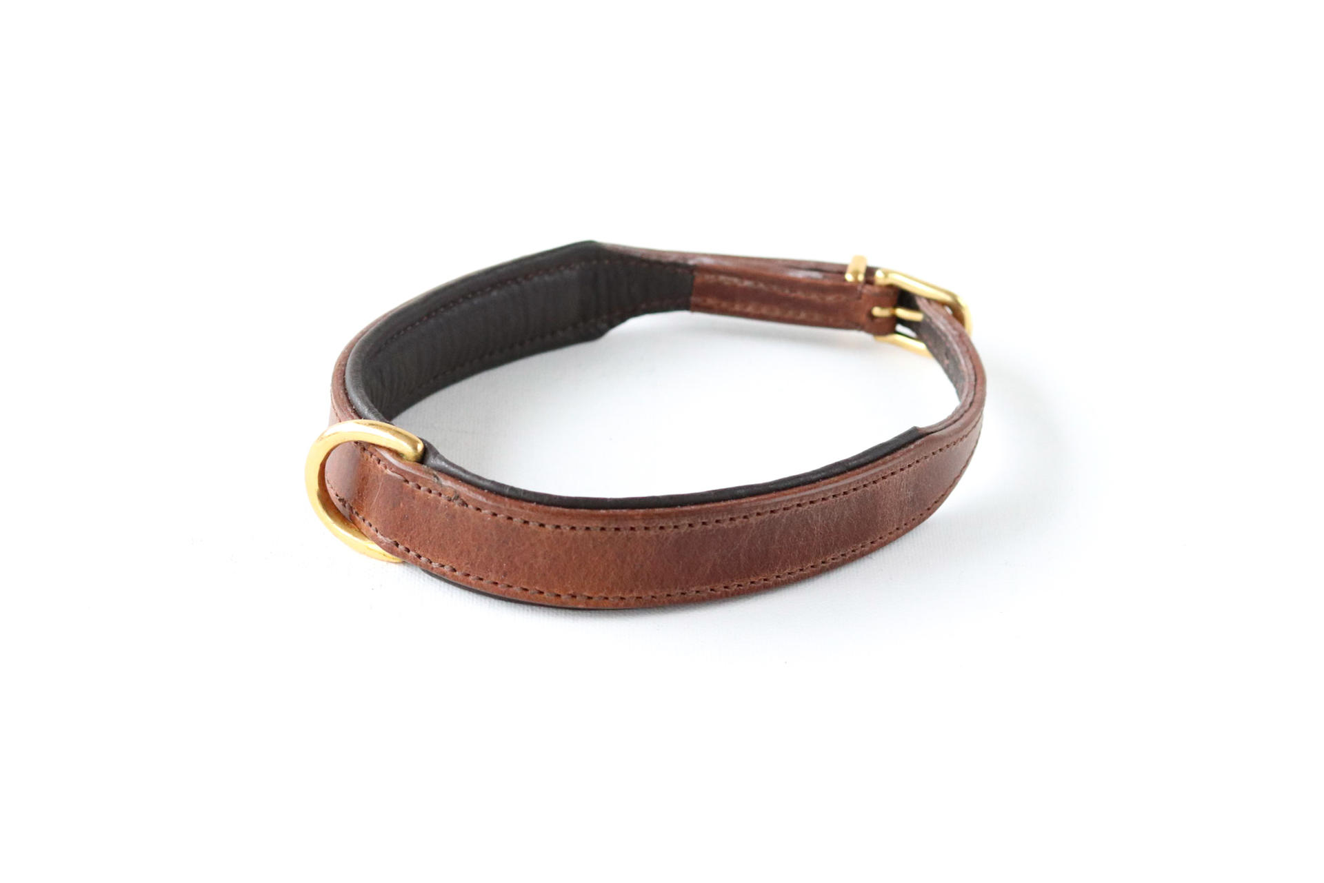 006 Dog collar narrow shiny 45 cm leather special collars